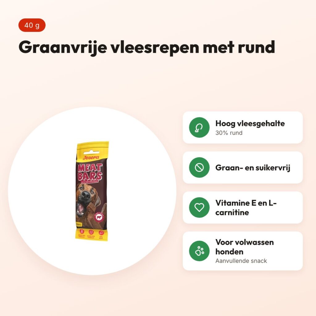 Josera Meat Bars rund 40 g – graanvrije hondensnack – voordelen