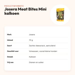 Josera Meat Bites Mini kalkoen 70 g – zachte hondensnack – productinformatie