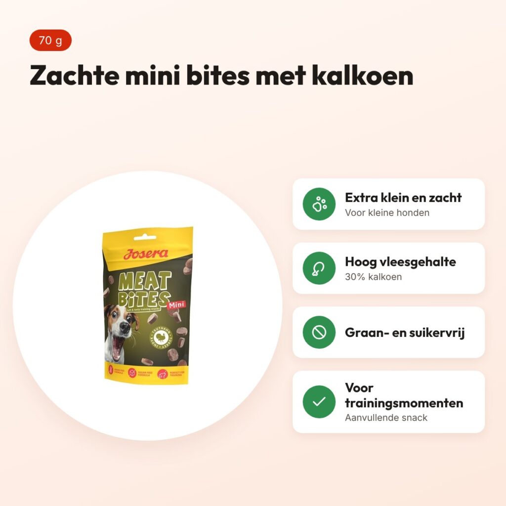 Josera Meat Bites Mini kalkoen 70 g – zachte hondensnack – voordelen