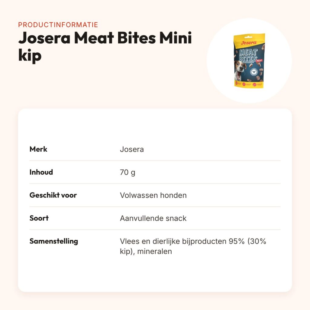 Josera Meat Bites Mini kip 70 g – zachte hondensnack – productinformatie