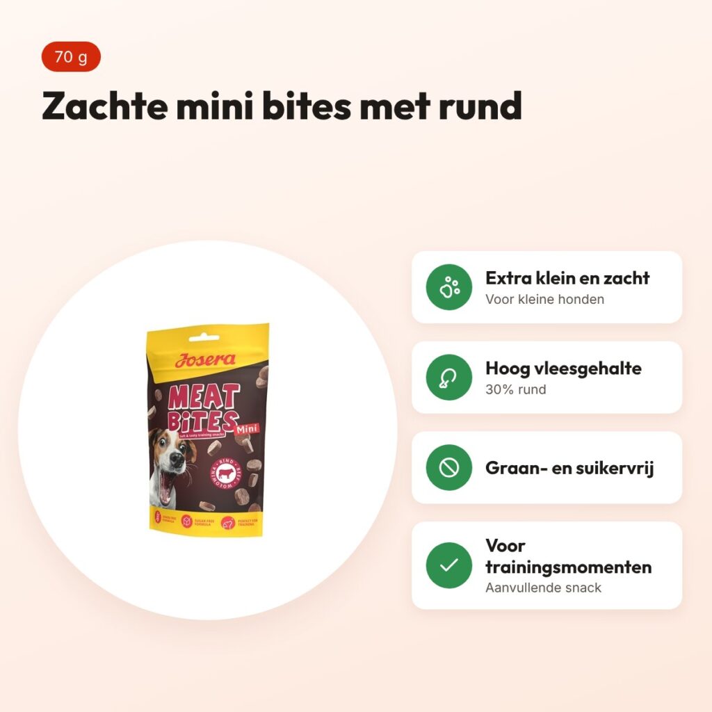 Josera Meat Bites Mini rund 70 g – zachte hondensnack – voordelen