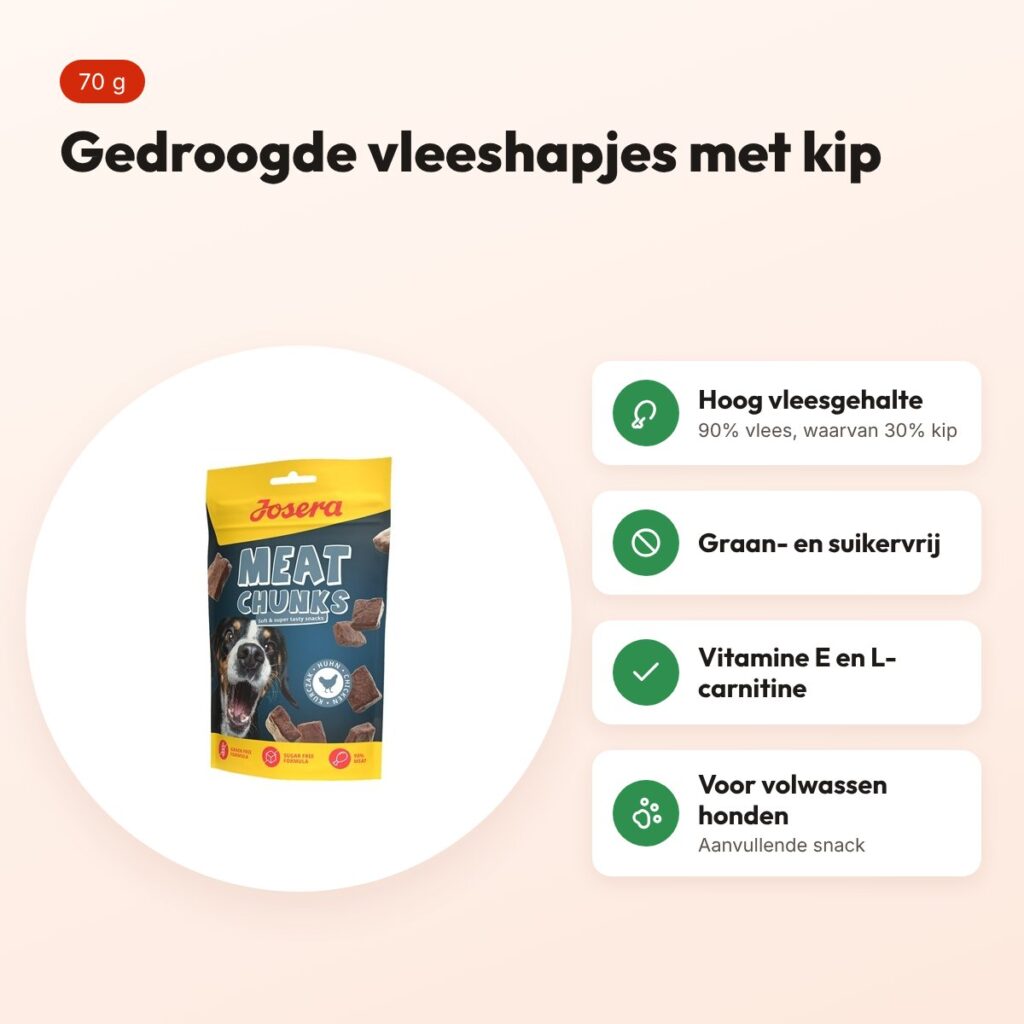 Josera Meat Chunks kip 70 g – graanvrije hondensnack – voordelen