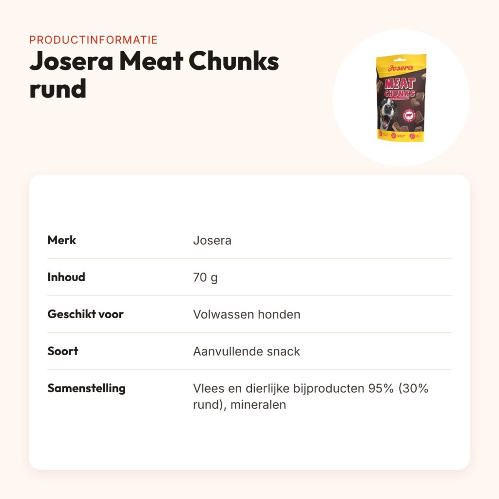 Josera Meat Chunks rund 70 g – graanvrije hondensnack – productinformatie