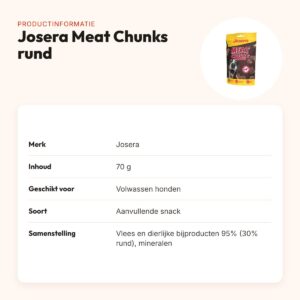 Josera Meat Chunks rund 70 g – graanvrije hondensnack – productinformatie