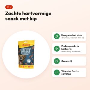 Josera Meat Hearts kip 70 g – zachte hondensnack – voordelen