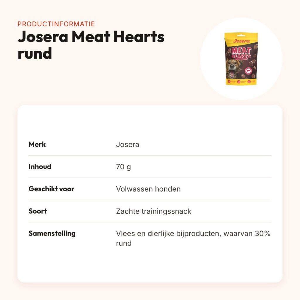 Josera Meat Hearts rund 70 g – zachte hondensnack – productinformatie