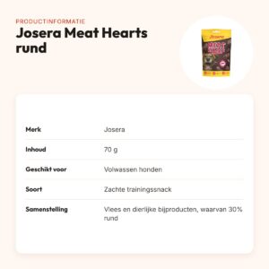 Josera Meat Hearts rund 70 g – zachte hondensnack – productinformatie
