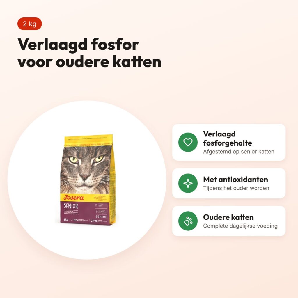 Josera Senior Cat kattenvoer 2 kg – verlaagd fosfor – voordelen