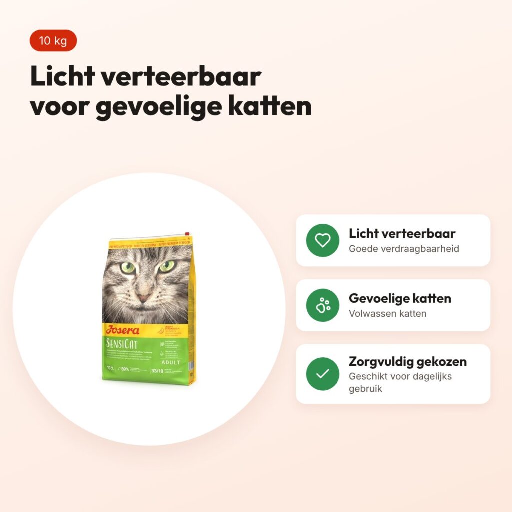 Josera Sensicat kattenvoer 10 kg – licht verteerbaar – voordelen