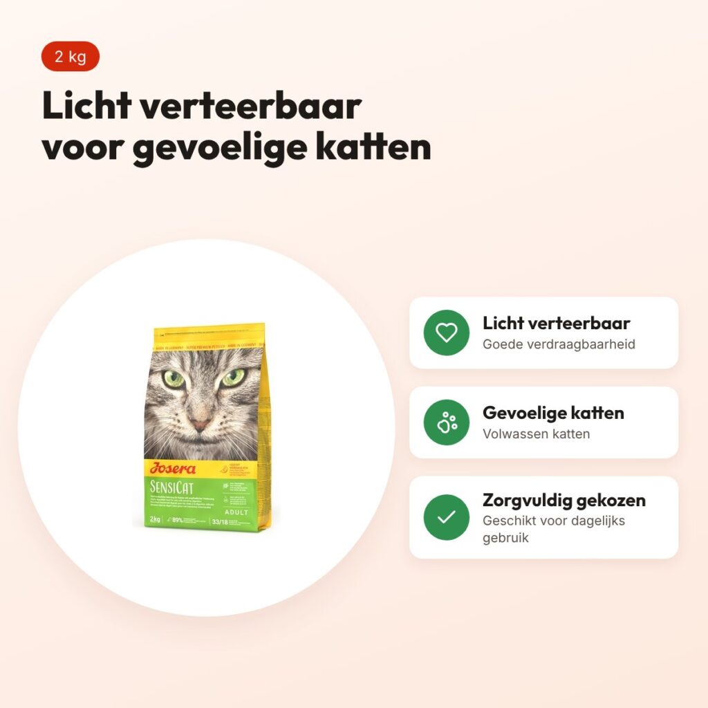 Josera Sensicat kattenvoer 2 kg – licht verteerbaar – voordelen