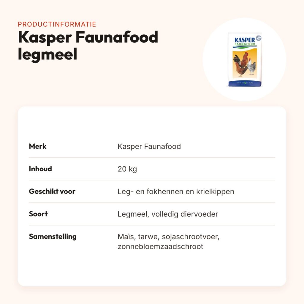 Kasper Faunafood legmeel 20 kg – voor leg- en fokhennen en krielkippen – productinformatie
