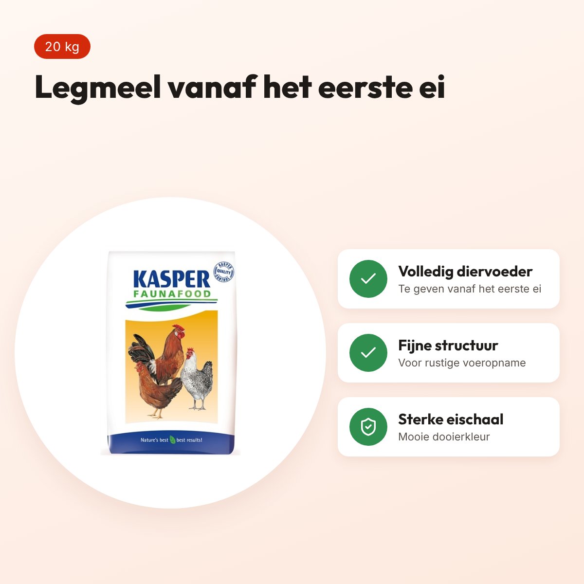 Kasper Faunafood legmeel 20 kg – voor leg- en fokhennen en krielkippen – voordelen