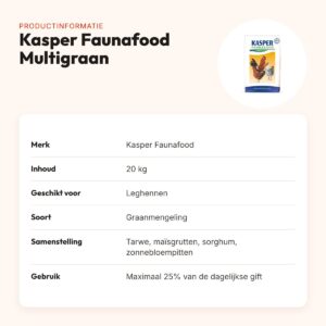 Kasper Faunafood Multigraan pluimvee 20 kg – graanmengeling voor leghennen – productinformatie