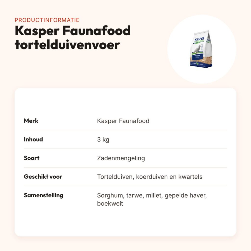 Kasper Faunafood tortelduivenvoer 3 kg – ook voor koerduiven en kwartels – productinformatie