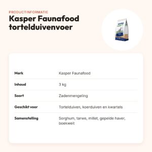 Kasper Faunafood tortelduivenvoer 3 kg – ook voor koerduiven en kwartels – productinformatie