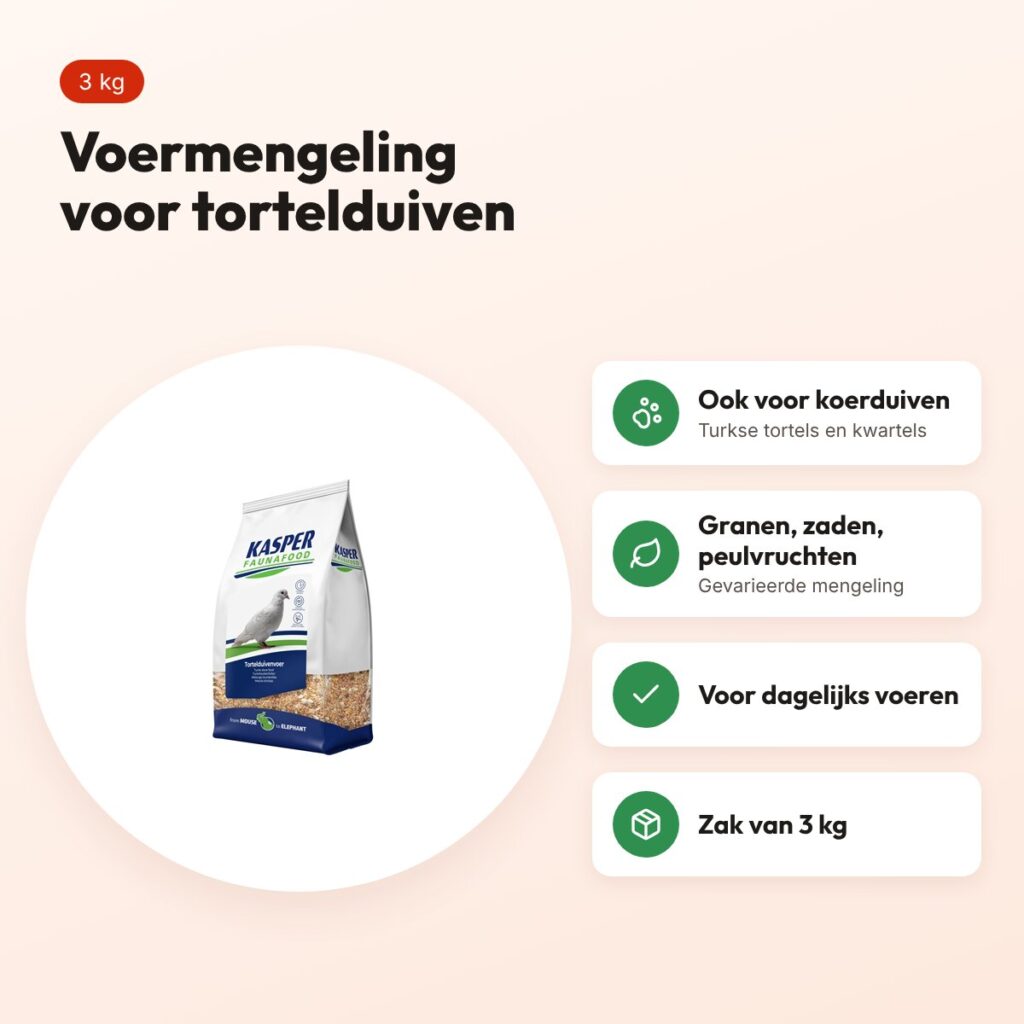Kasper Faunafood tortelduivenvoer 3 kg – ook voor koerduiven en kwartels – voordelen