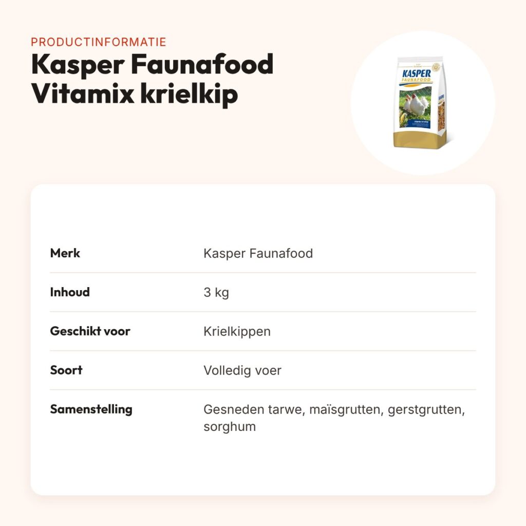 Kasper Faunafood Vitamix krielkippenvoer 3 kg – met granen en zaden – productinformatie