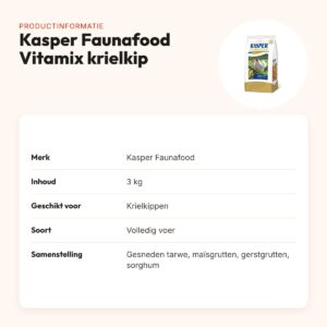 Kasper Faunafood Vitamix krielkippenvoer 3 kg – met granen en zaden – productinformatie