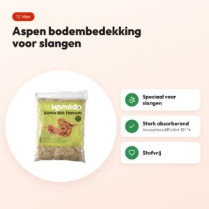 Komodo aspen bodembedekking 12 liter – absorberend en stofvrij voor slangen – voordelen