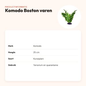 Komodo Boston varen 25 cm – kunstplant voor terrarium – productinformatie
