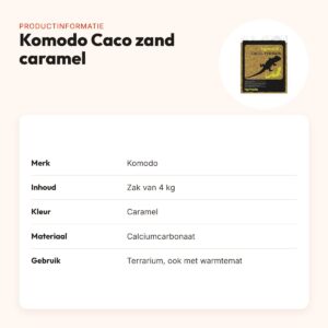 Komodo Caco zand caramel 4 kg – terrariumzand van calciumcarbonaat – productinformatie