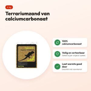 Komodo Caco zand caramel 4 kg – terrariumzand van calciumcarbonaat – voordelen