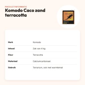 Komodo Caco zand terracotta 4 kg – terrariumzand van calciumcarbonaat – productinformatie
