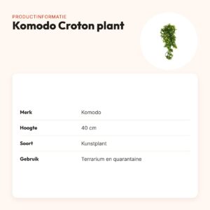 Komodo Croton plant 40 cm – kunstplant voor terrarium – productinformatie