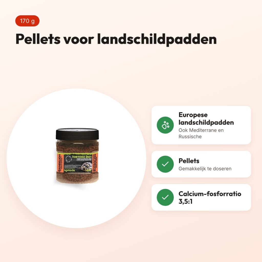 Komodo schildpaddenvoer paardenbloem 170 g – pellets voor landschildpadden – voordelen