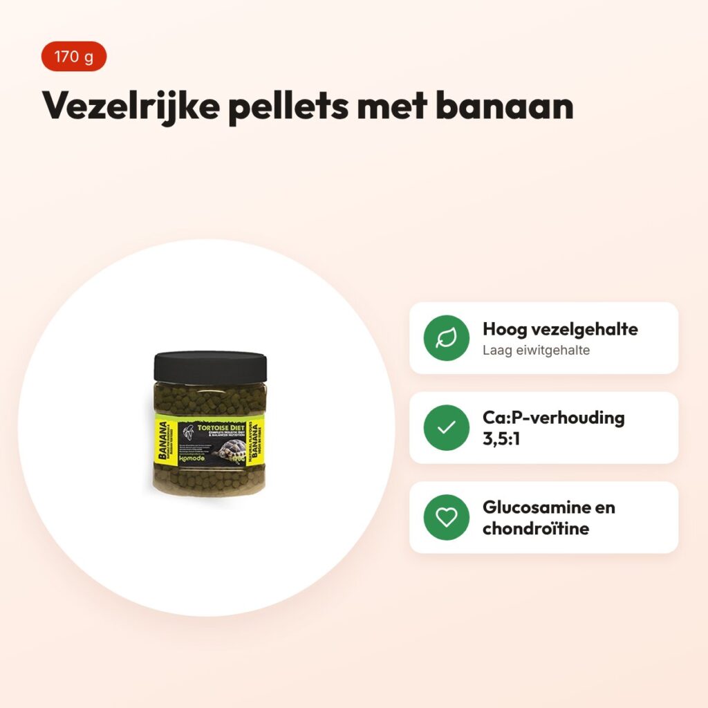 Komodo schildpadvoer Banaan 170 g – vezelrijke pellets – voordelen