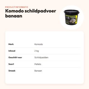 Komodo schildpadvoer Banaan 2 kg – vezelrijk – productinformatie