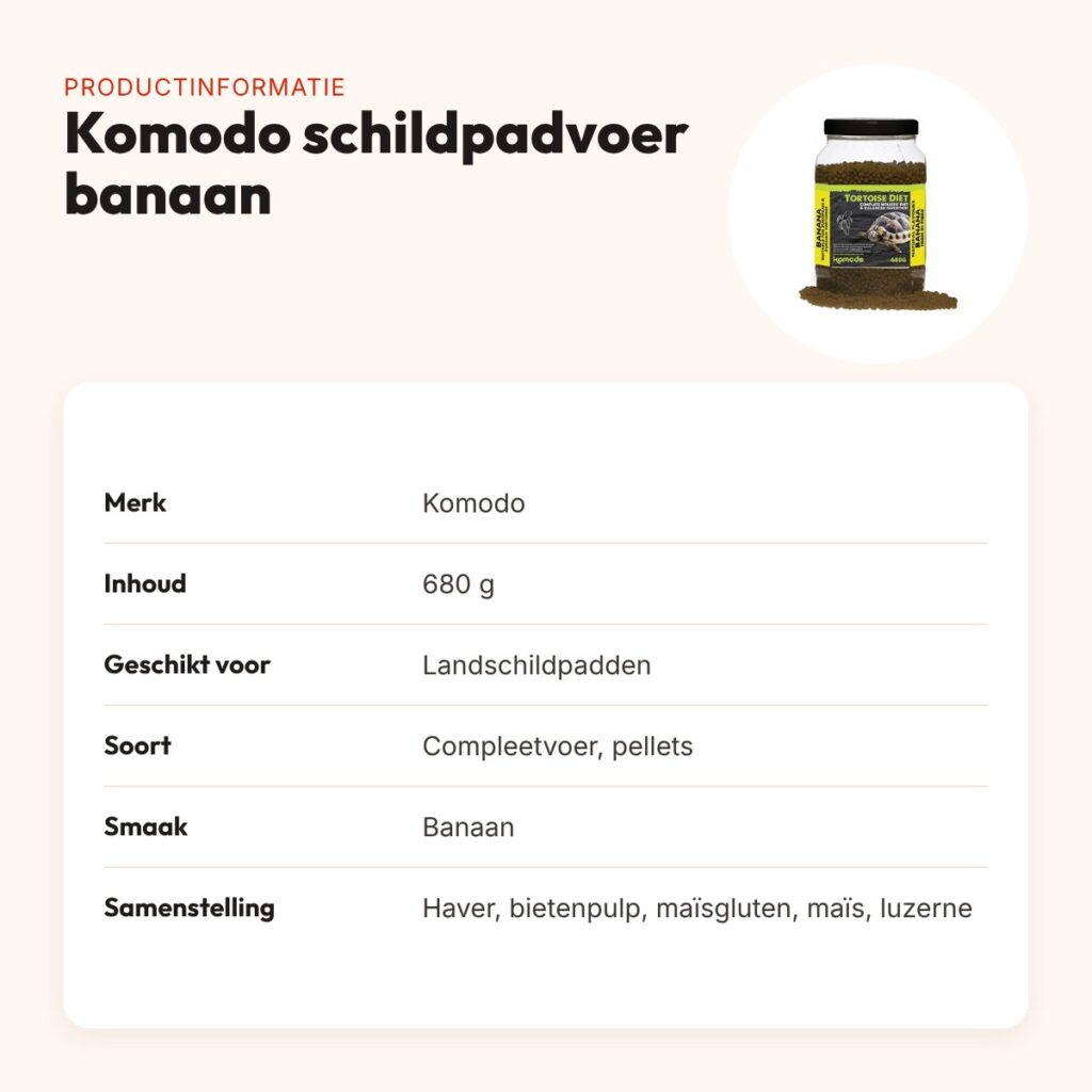 Komodo schildpadvoer Banaan 680 g – pellets – productinformatie