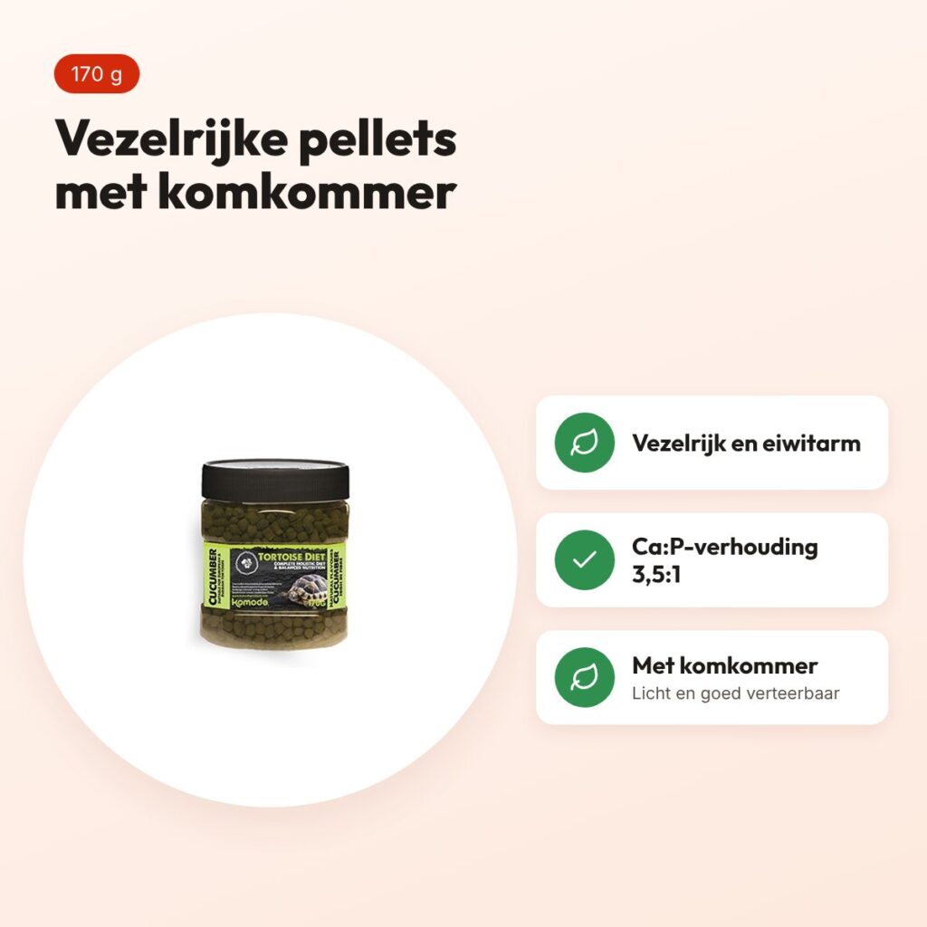Komodo schildpadvoer Komkommer 170 g – vezelrijke pellets – voordelen
