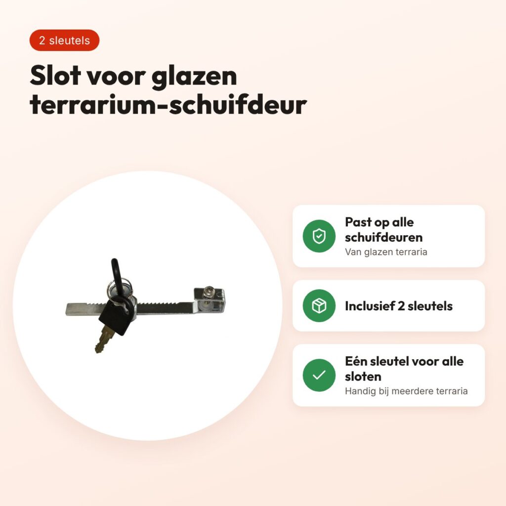 Komodo terrariumslot voor glazen schuifdeur – inclusief 2 sleutels – voordelen