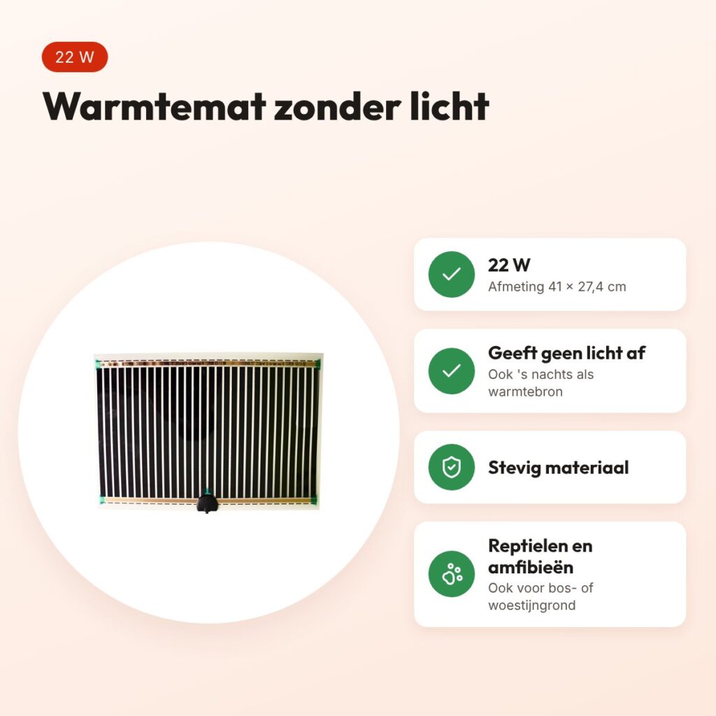 Komodo warmtemat 22 W 41 x 27,4 cm – voor reptielen en amfibieën – voordelen