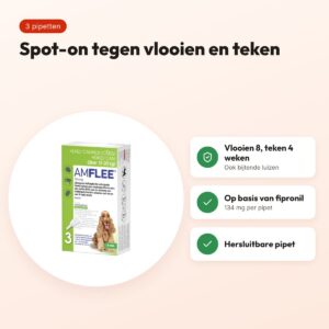 Krka Amflee spot-on hond 10-20 kg 134 mg – 3 pipetten – voordelen