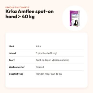 Krka Amflee spot-on hond meer dan 40 kg 402 mg – 3 pipetten – productinformatie