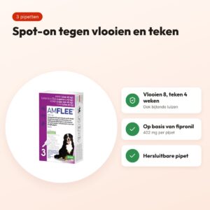 Krka Amflee spot-on hond meer dan 40 kg 402 mg – 3 pipetten – voordelen
