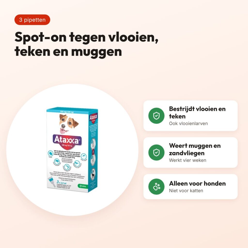 Krka Ataxxa spot-on hond 4-10 kg 100 mg – 3 pipetten – voordelen