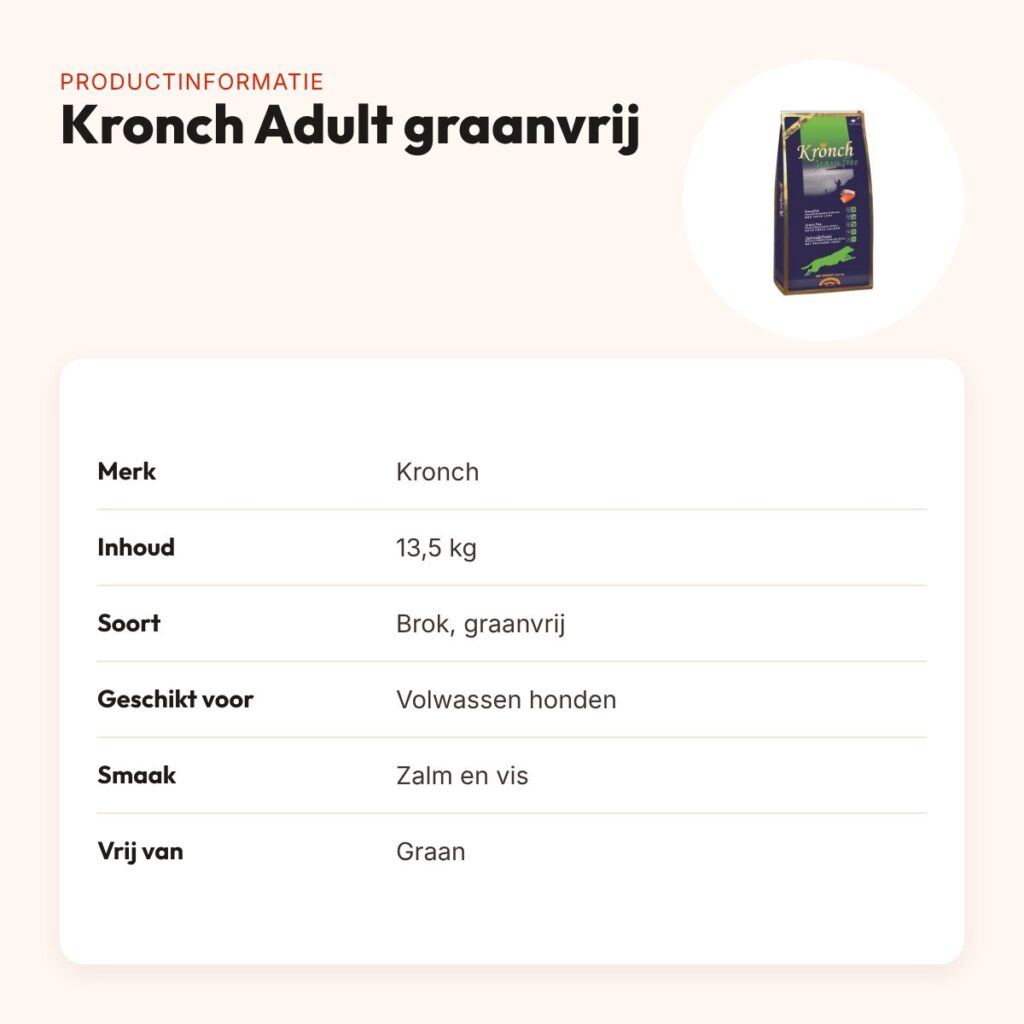 Kronch hondenvoer Adult graanvrij 13,5 kg – verse zalm en vis – productinformatie