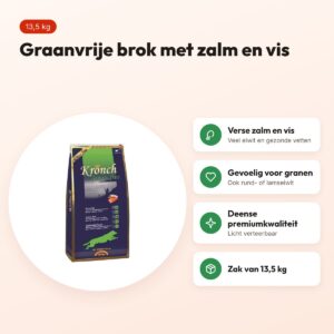 Kronch hondenvoer Adult graanvrij 13,5 kg – verse zalm en vis – voordelen