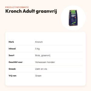 Kronch hondenvoer Adult graanvrij 5 kg – verse zalm en vis – productinformatie