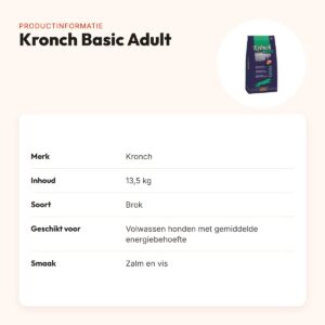 Kronch hondenvoer Basic Adult 13,5 kg – zalm en vis, met glucosamine – productinformatie