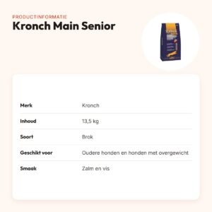 Kronch hondenvoer Main Senior 13,5 kg – zalm en vis, licht verteerbaar – productinformatie