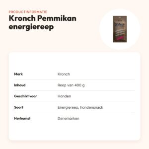 Kronch Pemmikan energiereep 400 g – hondensnack met vetten en eiwitten – productinformatie