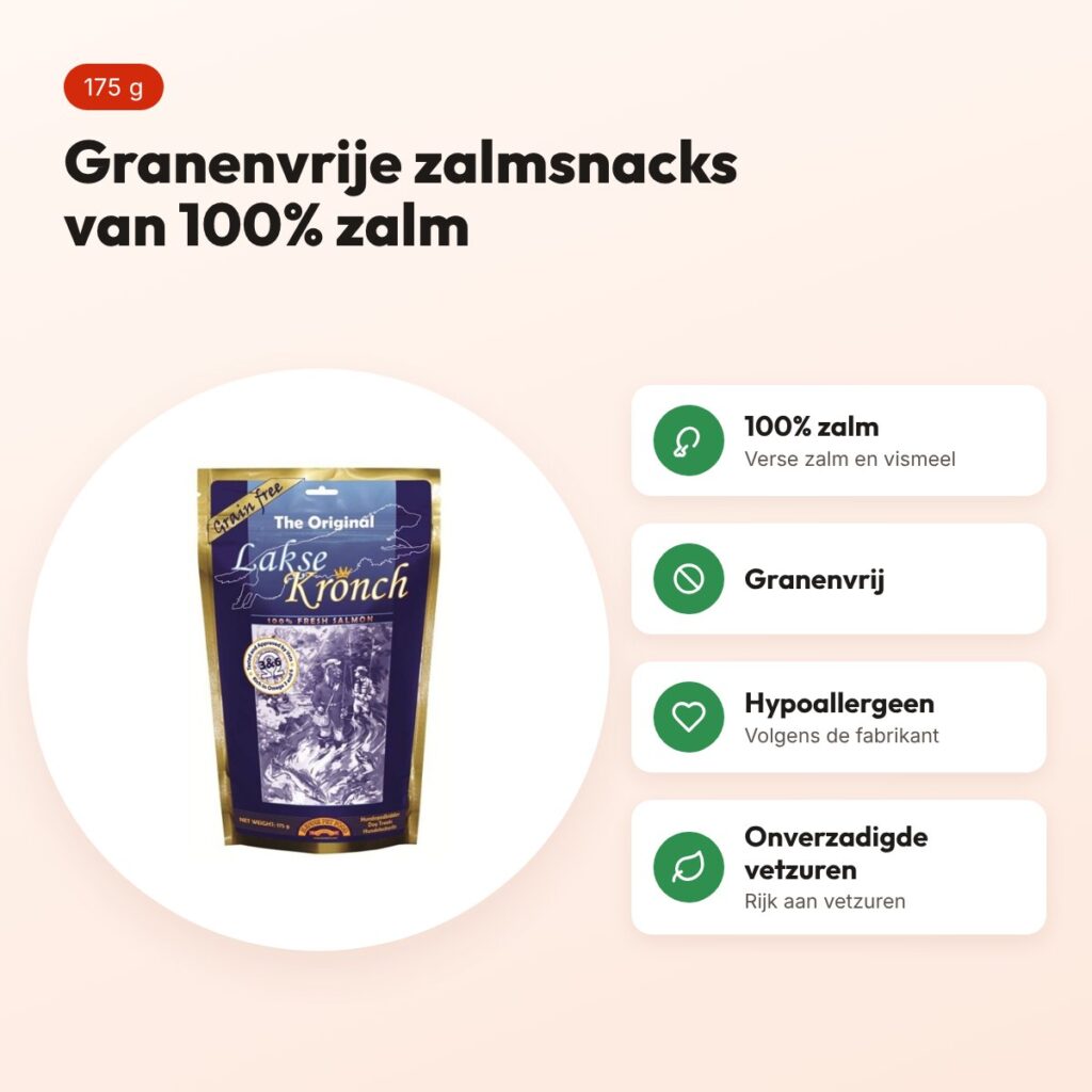 Kronch zalmsnacks 100% zalm 175 g – granenvrij voor honden – voordelen