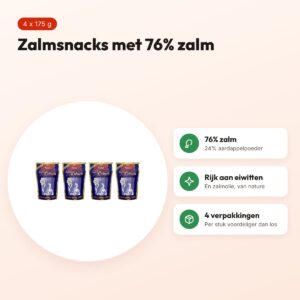 Kronch zalmsnacks pockets hond 175 g – 76% zalm – multipack 4 stuks – voordelen