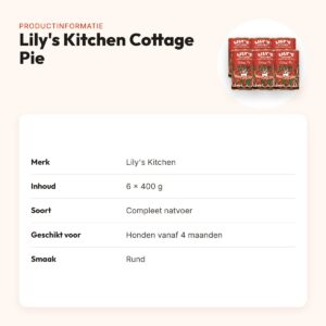 Lily's Kitchen hondenvoer Cottage Pie 6 x 400 g – natvoer met rund – productinformatie