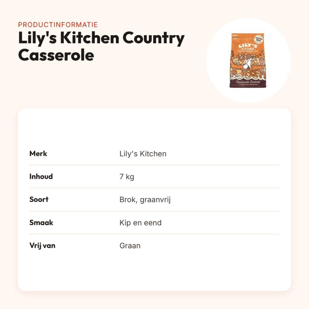 Lily's Kitchen hondenvoer Countryside Casserole 7 kg – kip en eend – productinformatie