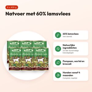 Lily's Kitchen hondenvoer Lamb Hotpot 6 x 400 g – natvoer met 60% lam – voordelen
